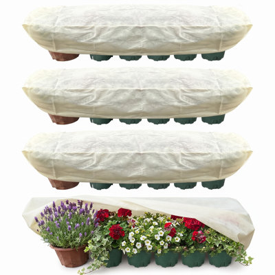 Couverture antigel pour plantes d'extérieur – Housse de jardin respirante en non-tissé avec cordon de serrage – Paquet de 4