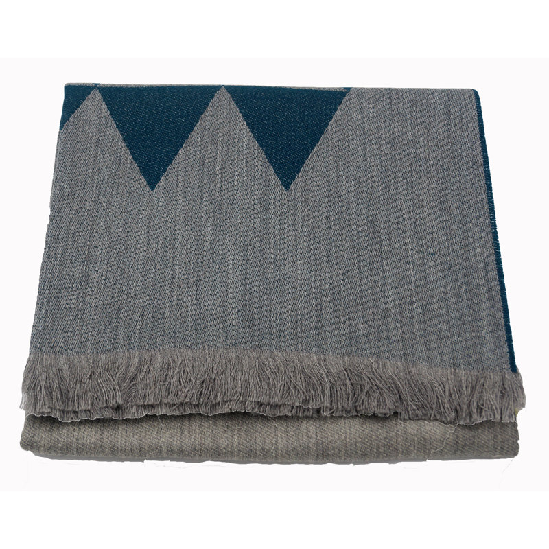 Jeté en alpaga, Gris / Bleu marine