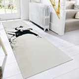 Charming Floral Design Non Woven Thin Type Printed Rug Perfect for Adding a Touch of Elegance to Your Home Decor