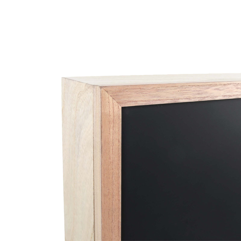 Natural Wood Wall-Mounted Murphy Desk with Chalkboard