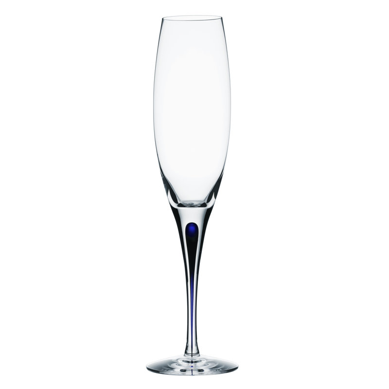 Intermezzo Clear/Blue 7 oz. Glass Flute, Blue/Clear