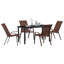  5 Piece Garden Dining Set Grey PVC-coated polyester And Steel-2070883604