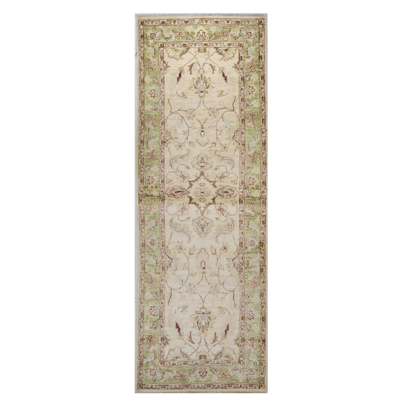 Tapis beige de haute qualité noué à la main beige et bleu marine