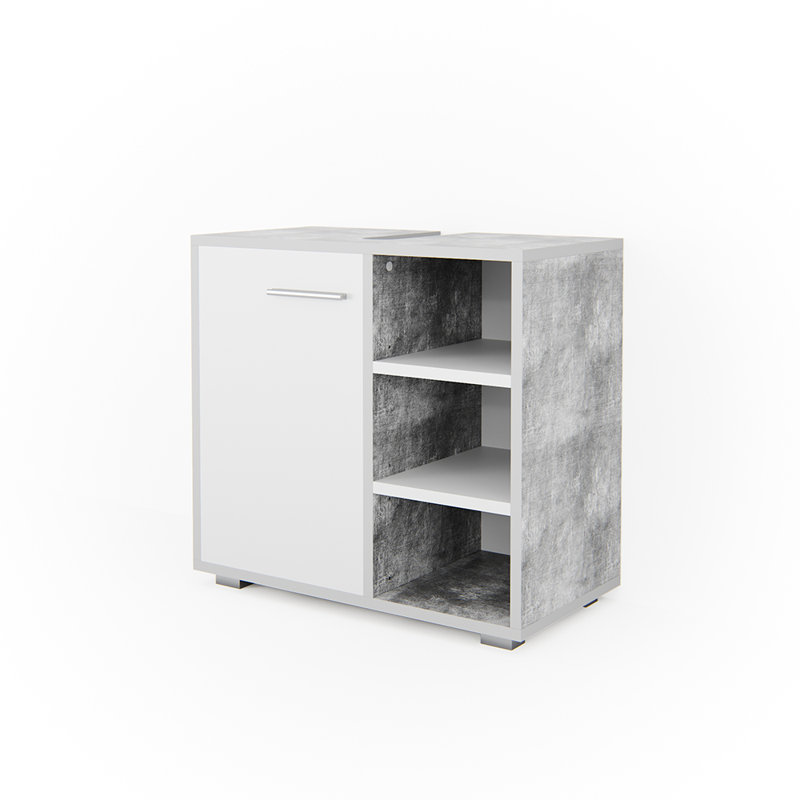 Veilleux 60cm Single Bathroom Vanity Base Only, Concrete