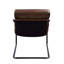 Chaise d'appoint Dolgren, cuir fleur Sahara et finition fer mat