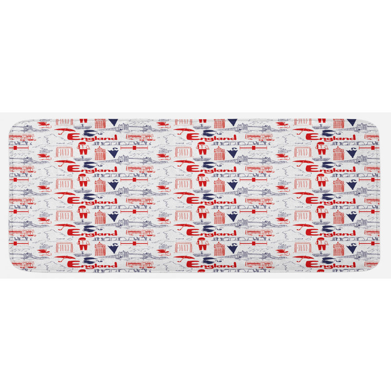 Tapis de cuisine blanc foncé vermillon blanc