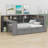 Wood Bed Frame with Storage Shelves, Drawers, LED Lighting & Charging Ports-1485783663