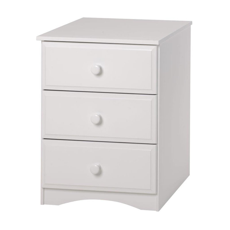 Commode 3 tiroirs Alayna, Blanc