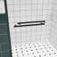 Double porte de douche coulissante avec rebord en verre chanfreiné, poignée en acier inoxydable, étanchéité à l'eau