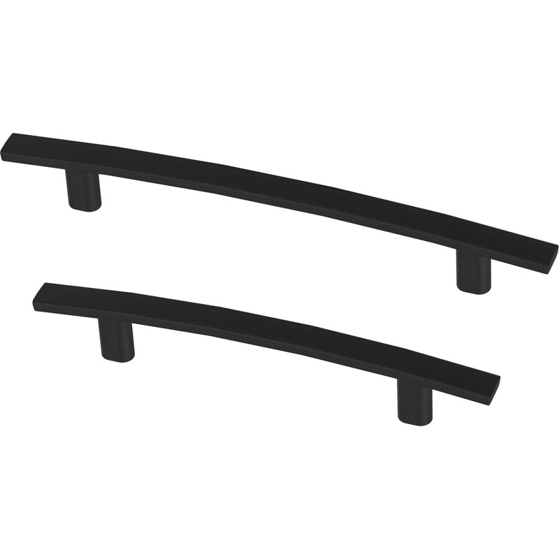 Ensemble de poignées pour barre d'armoire Subtle Arch, Noir mat, 5.06"