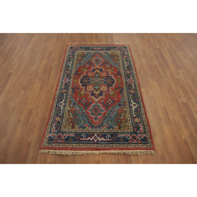 Tapis traditionnel indien à motif géométrique 3 x 5