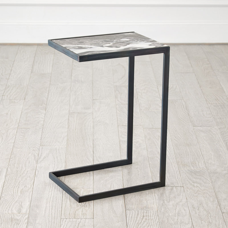 Nudge Marble Top End Table, 24" H x 16" W x 16" D