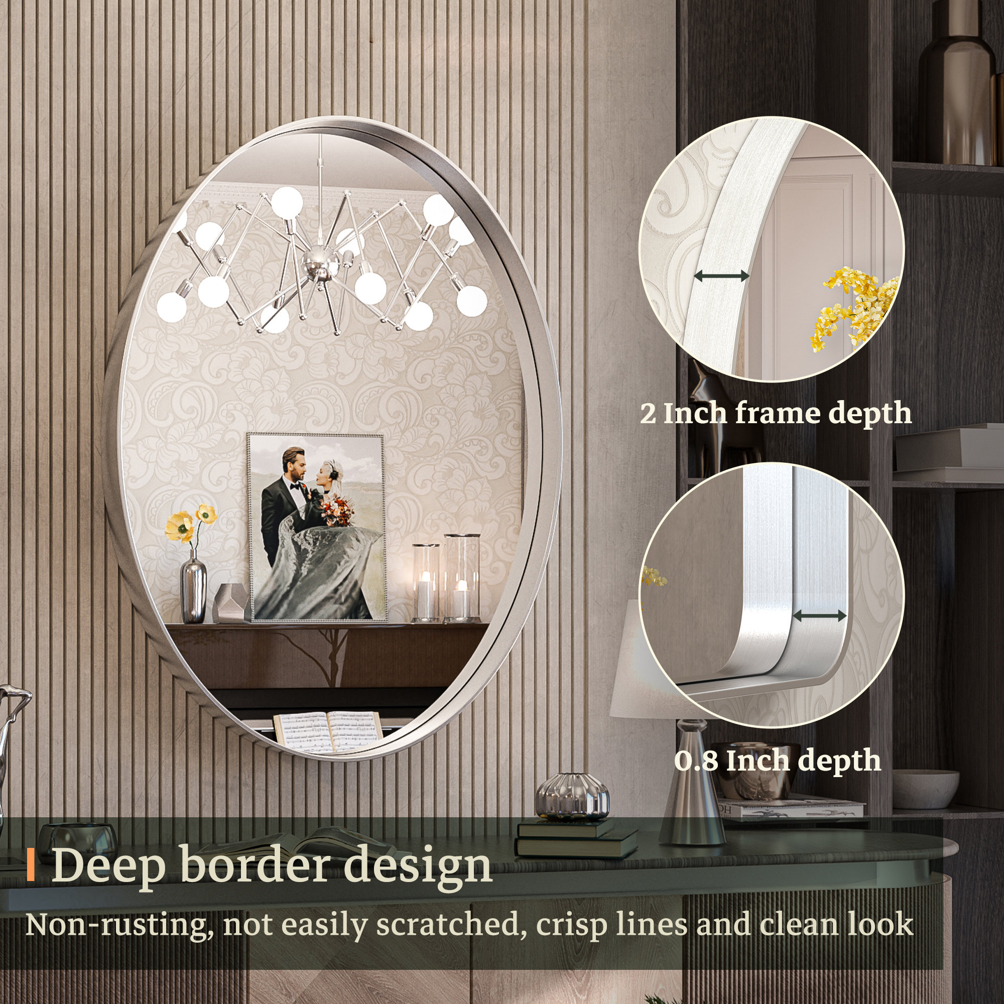 Ivy Bronx Emmarose Metal Oval Wall Mirror Bathroom Vanity Mirror Accent  Mirror & Reviews | Wayfair