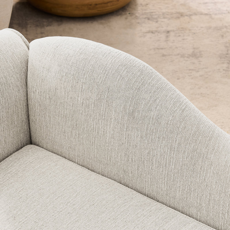 Chien beige moderne pour animaux de taille moyenne et grande - Vague irrégulière, vague simple, accoudoir simple, coussin moelleux, pieds en plastique bas pour chien beige, pieds, lin respirant