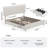 Faux Leather Platform Bed with 4 Storage Drawers, Adjustable Headboard, Diamond Tufted, White, Full/Queen/King Size-2069606202-2069606181