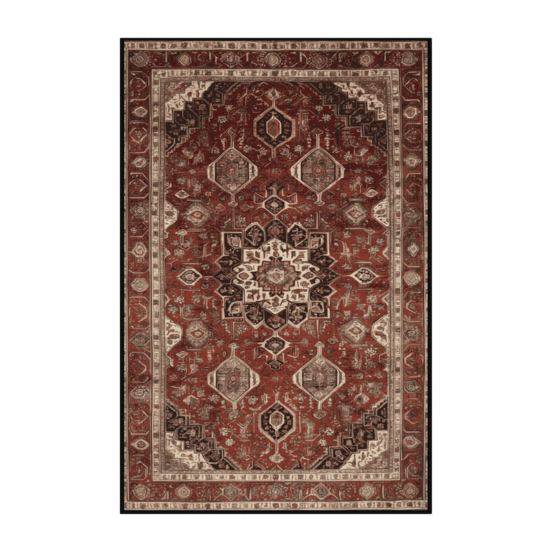 Machine Washable Persian Brown Area Rug, Rectangle 2' x 3'