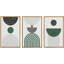 «Mid Century Modern Boho Green Abstract», reproduction sur toile 3 pièces-91259924-91259927