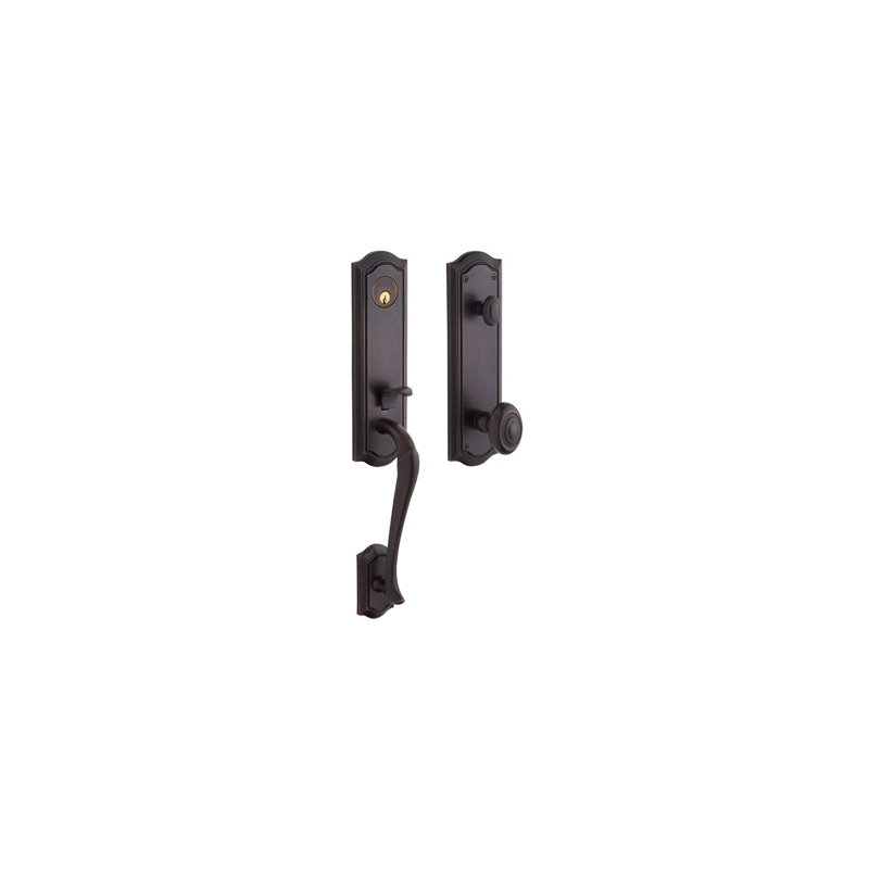 Handleset with Deadbolt and Door Lever and Rosette, Yes, Keyed Different