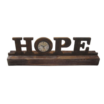 Horloge décorative 6 "x 23" x 3 "en bois brun