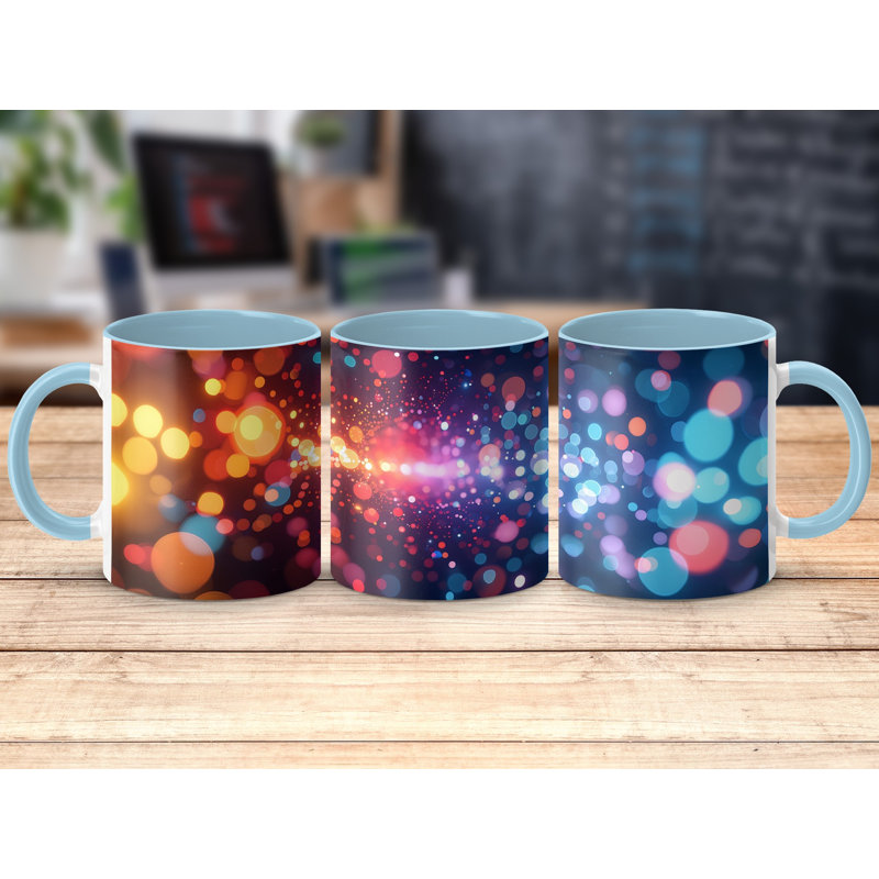 Polka Dot 11oz Accent Coffee Mug, Light Blue