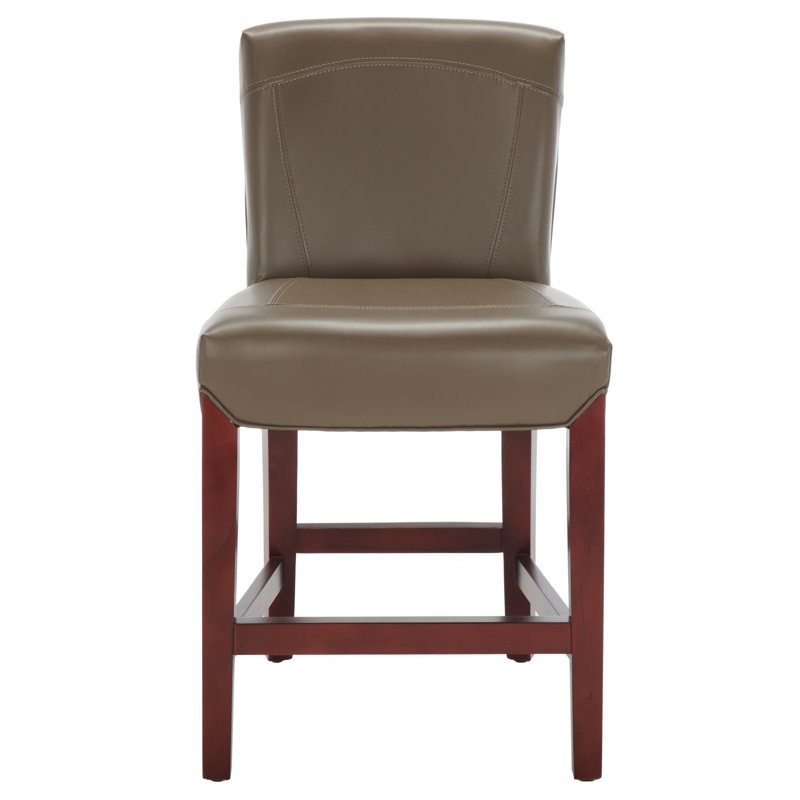 Marnell Upholstered Counter Stool with Solid Wood Frame, Counter Stool (23.8" Seat Height), Clay