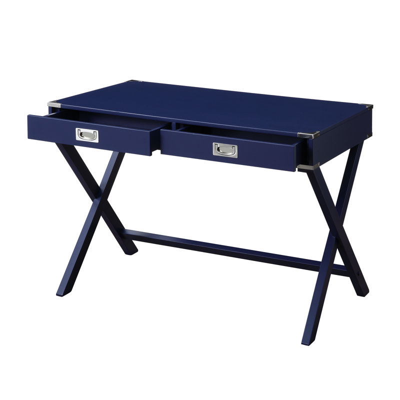 Gallentine Transitional 42"L Rectangular 2-Drawer Console Table, Navy Blue