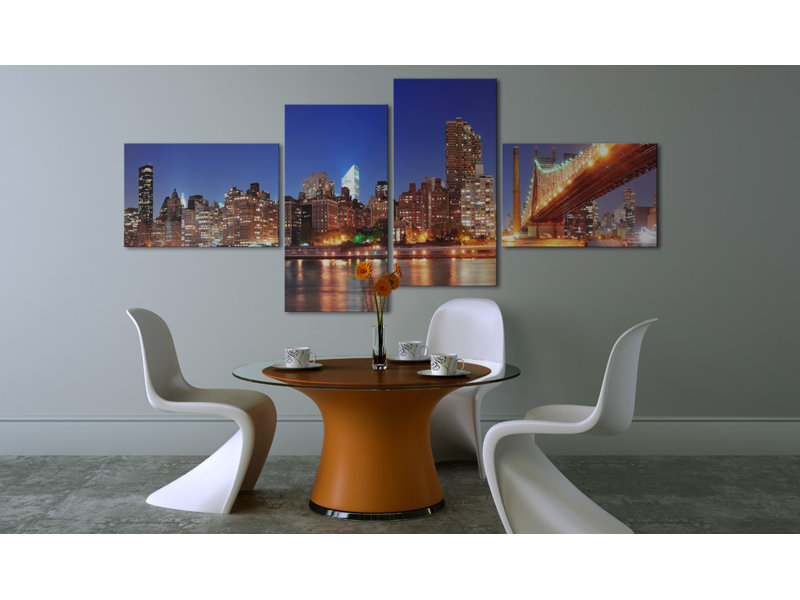 4 Piece Wall Art Set on Canvas, 90cm H x 200cm W