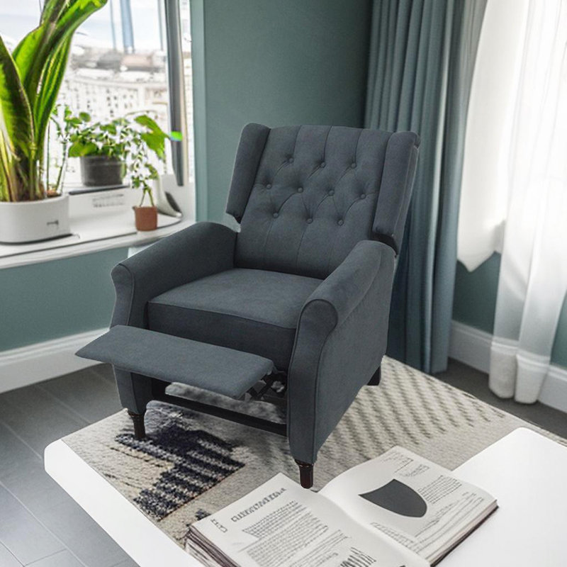 Fauteuil inclinable inclinable avec dossier réglable, Lin gris foncé