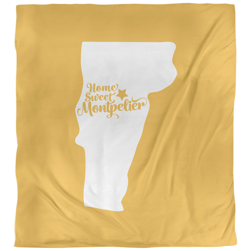 Housse de couette réversible simple montpelier vermont, Housse de couette pour grand lit, Jaune, Polyester brossé