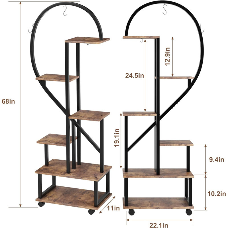 Support pour plante d'intérieur en métal Shoneen, Brun