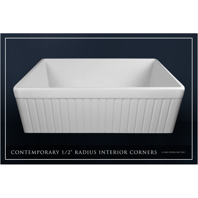 Luxury Solid Fireclay Farmhouse Sink, Stainless Steel Accessories