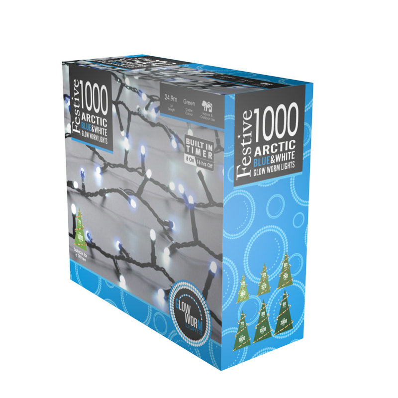 0.5cm LED Twinkle Indoor / Outdoor String Lights, 1000, White/Warm White