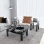 Ensemble de 2, table basse moderne en verre trempé, table de bout, table carrée pour le salon-1024876548-1024876545