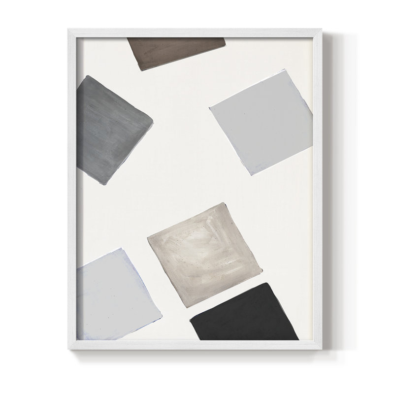 «Block Encounter Revisit II», reproduction encadrée - bois massif, Cadre simple blanc, H 10 po x l 8 po