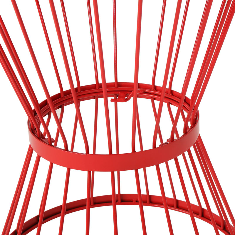 Table d'appoint artistique d'extérieur, Rouge, H 20,82 po x l 15,81 po x P 16,18 po