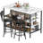 3-piece Dining Room Table And Chairs Set For 2, Kitchen Island With Storage Small Dining Table With 5 Storage Shelves, Modern Bistro Table And Chairs Set With 2 Pu Stools For Apartment, Small Space
