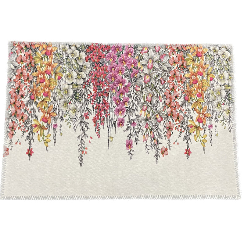 Tapis lavable Orchid Garden, Rectangle 1 pi 8 po x 2 pi 6 po