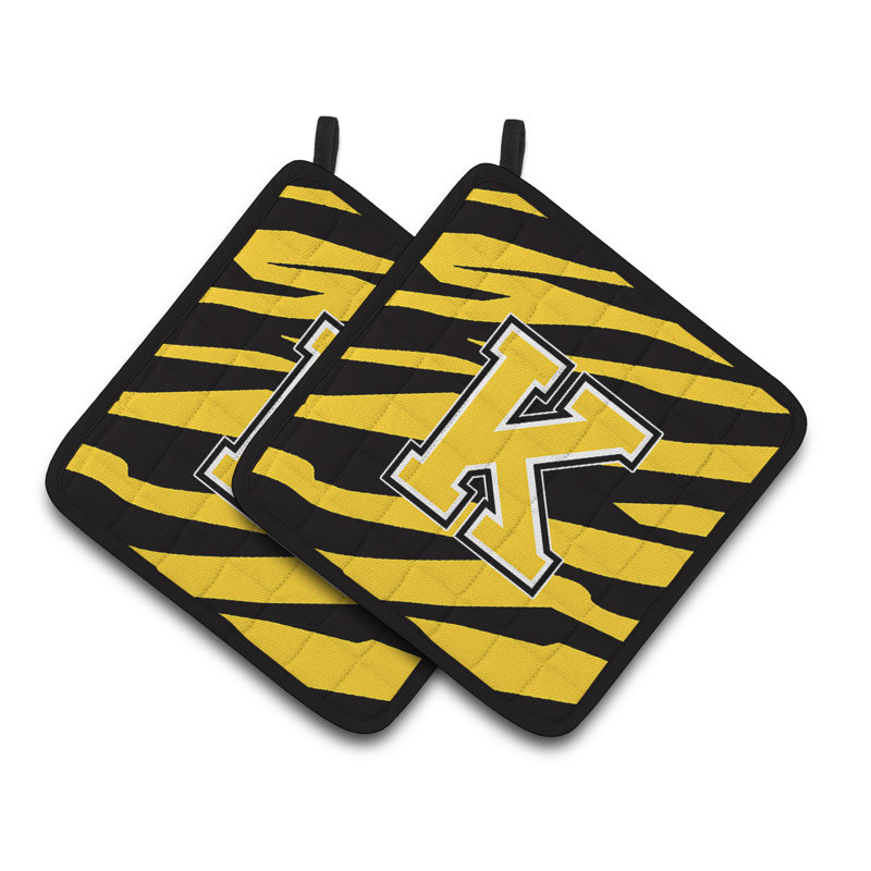 Tiger Stripe Potholder, Or noir, K