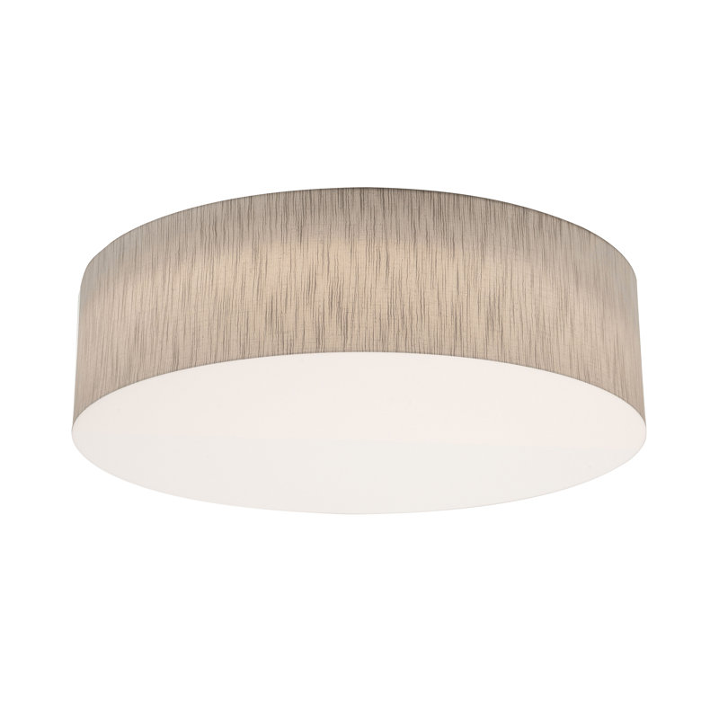 Plafonnier encastré cylindrique à 1 lumière Kley, Beige, H 7,5 po x l 24 po x P 24 po, Oui