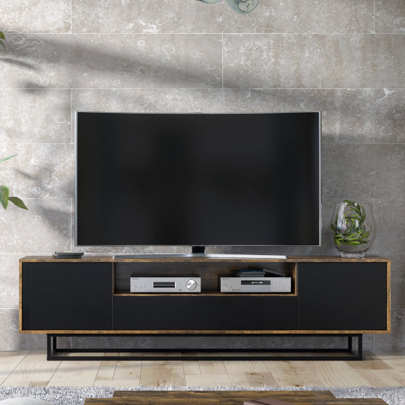 Bryseida Unfinished TV Stand for TVs up to 88", Industrial