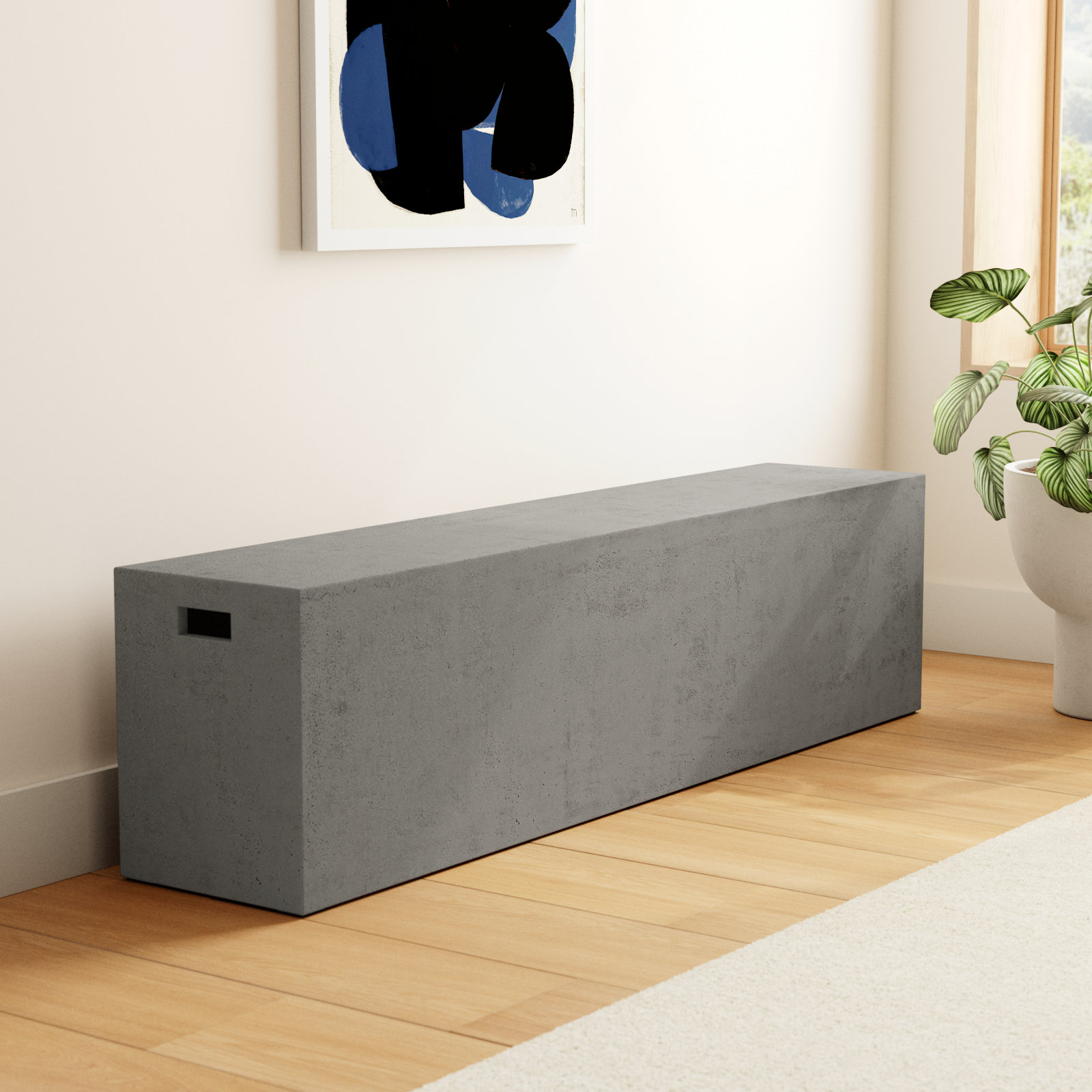 Kareen Bench, Dark Gray, 18"H x 70.75" W x 14" D