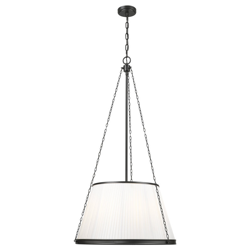 Luminaire suspendu 24 pouces 6 lumières Michiel, Noir mat