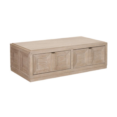 Kizie Coffee Table, Drawers, Caster Wheels, 54 Inch