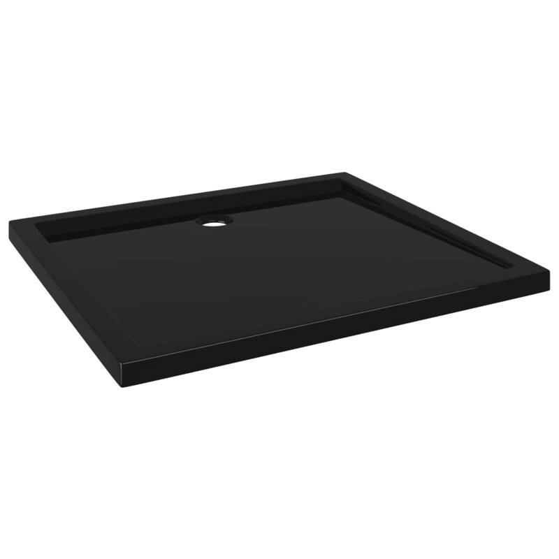 Base de douche rectangulaire en ABS Vidaxl 31,5 po x 35,4 po, Noir