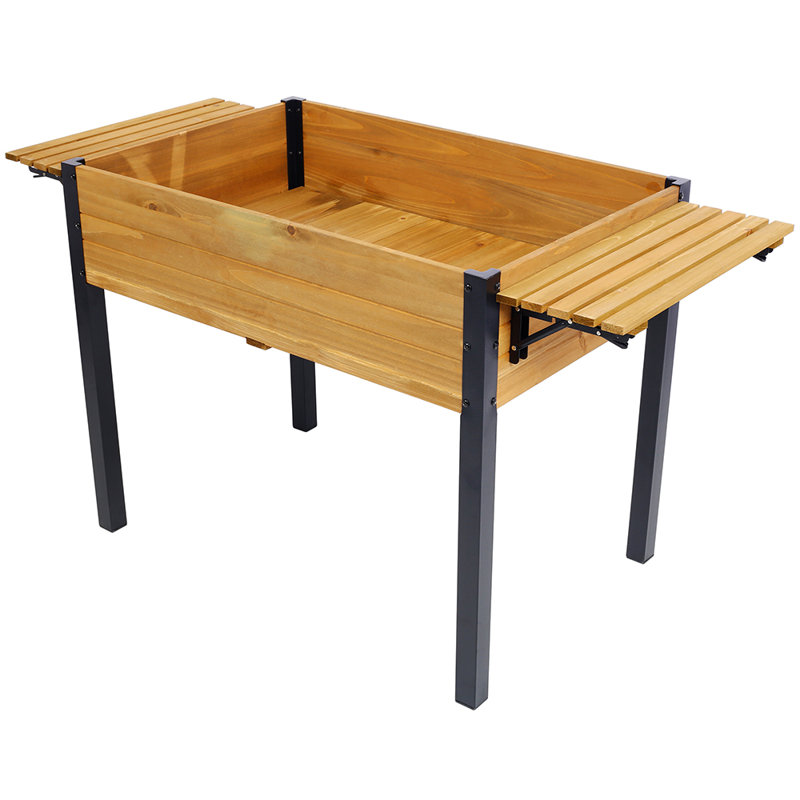 Nayloni Wood Elevated Planter, Wood, 29.5" H x 52.7" W x 23.6" D