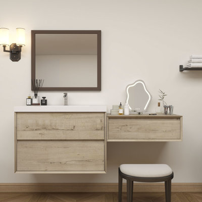 Meuble-lavabo mural Aliki avec évier en acrylique renforcé