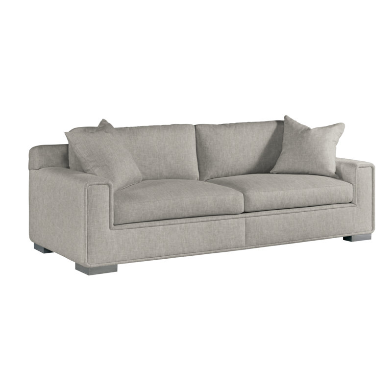 Canapé à accoudoirs carrés 98 po avec coussins réversibles Hinson, Taupe Eanes