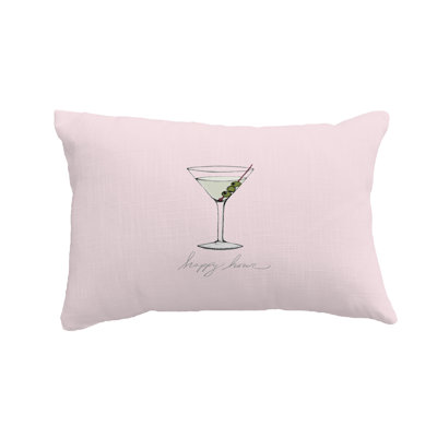  Martini Glass Happy Hour Outdoor Rectangular Pillow Cover & Insert