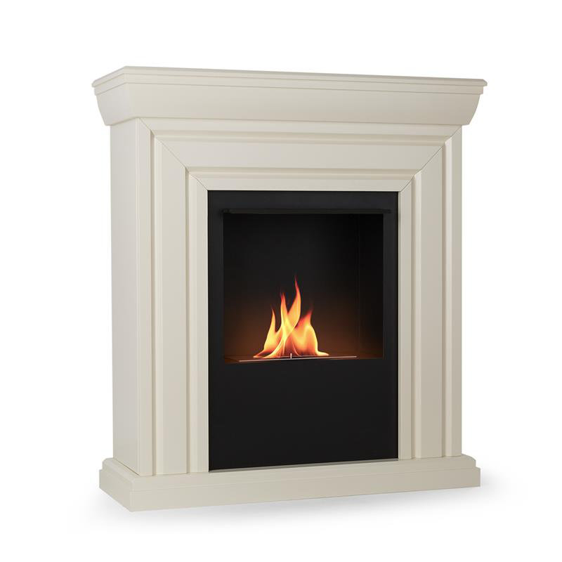 OneConcept 100cm W White Bio-Ethanol Fireplace