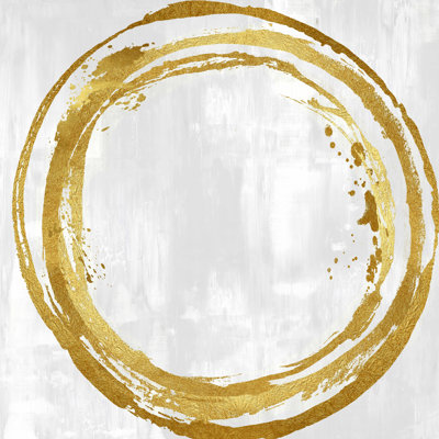 Cercle jaune abstrait 1, impression sur toile tendue